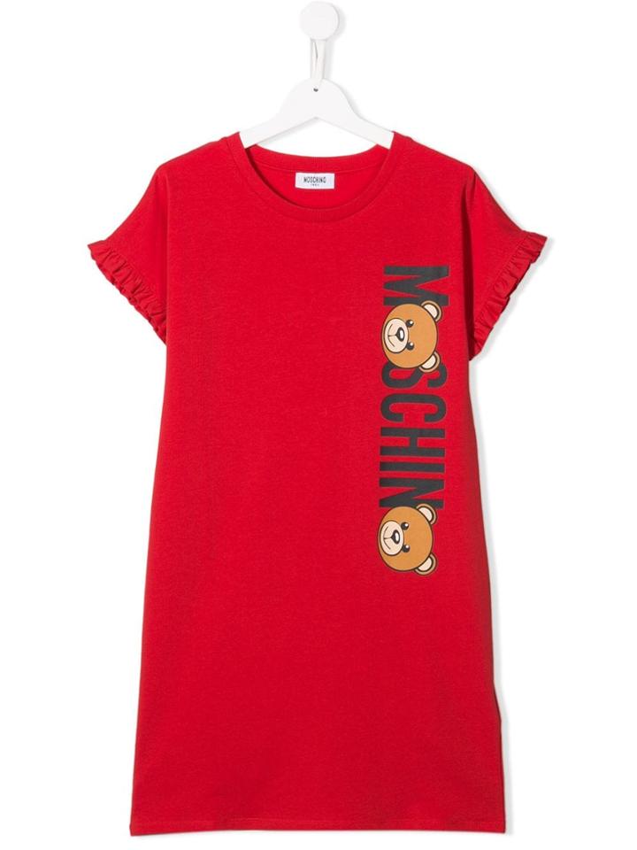 Moschino Kids Teen Logo T-shirt Dress - Red