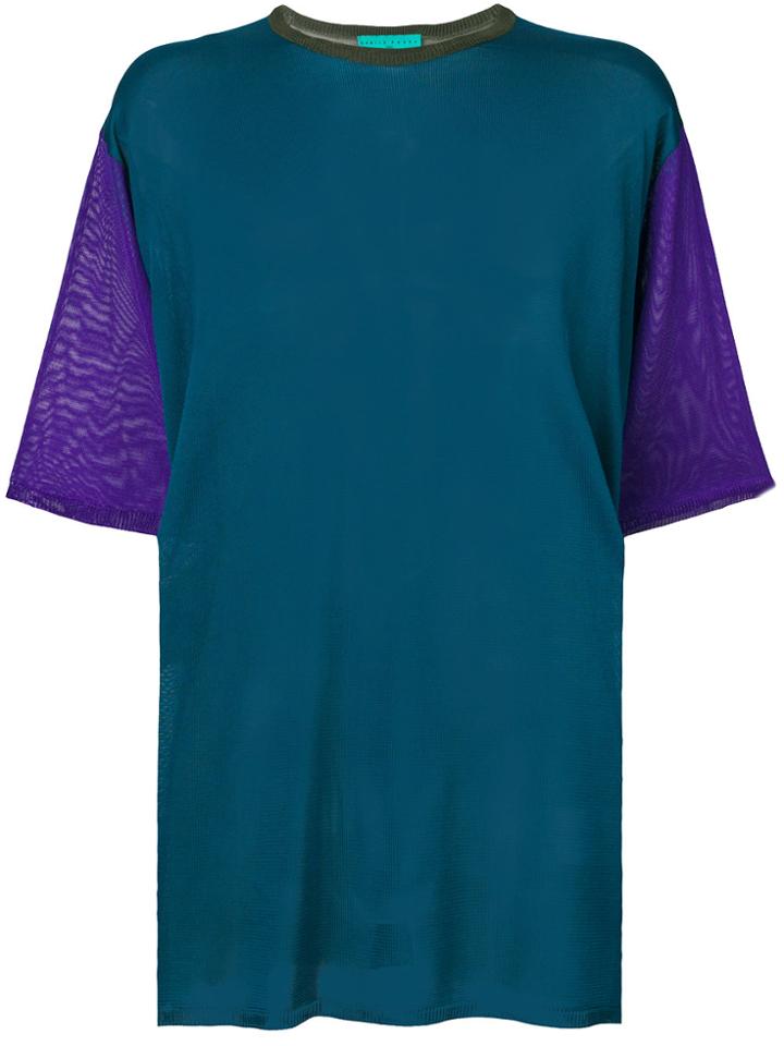 Paura Sheer Colour Block T-shirt - Multicolour