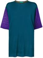 Paura Sheer Colour Block T-shirt - Multicolour