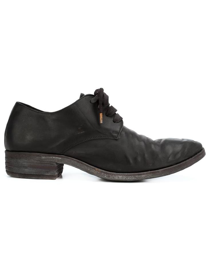 A Diciannoveventitre Distressed Lace-up Shoes, Men's, Size: 44, Black, Leather