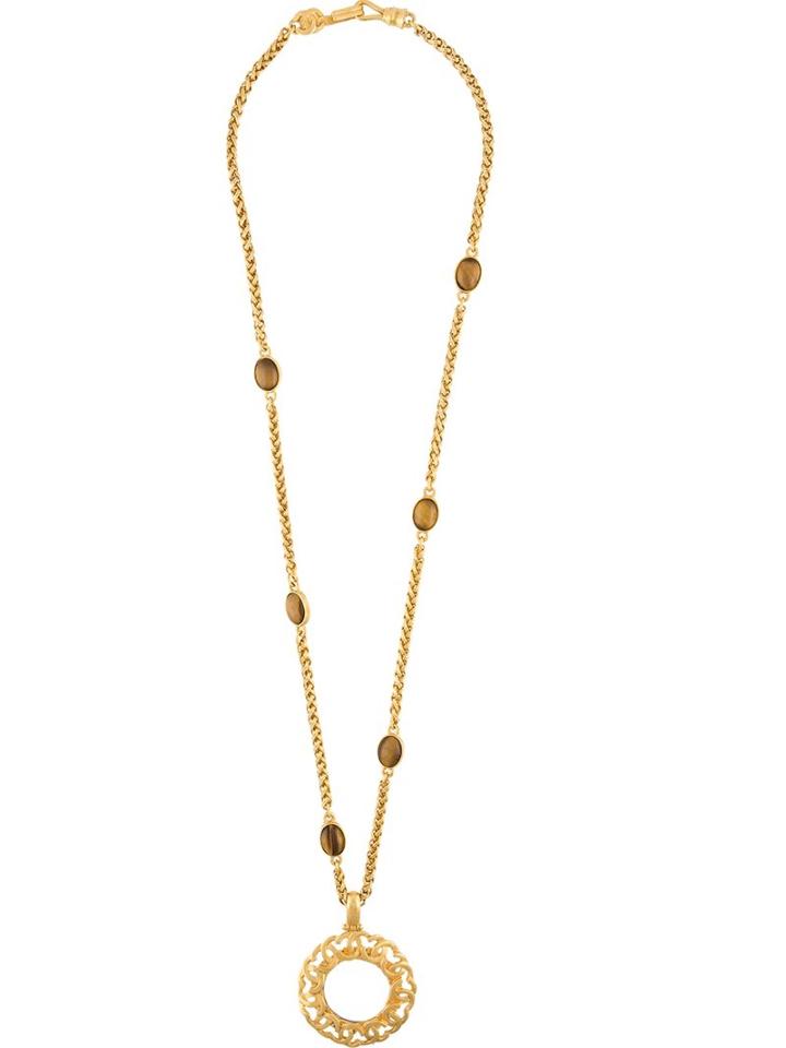Chanel Vintage Gripoix Spyglass Necklace, Women's, Yellow/orange