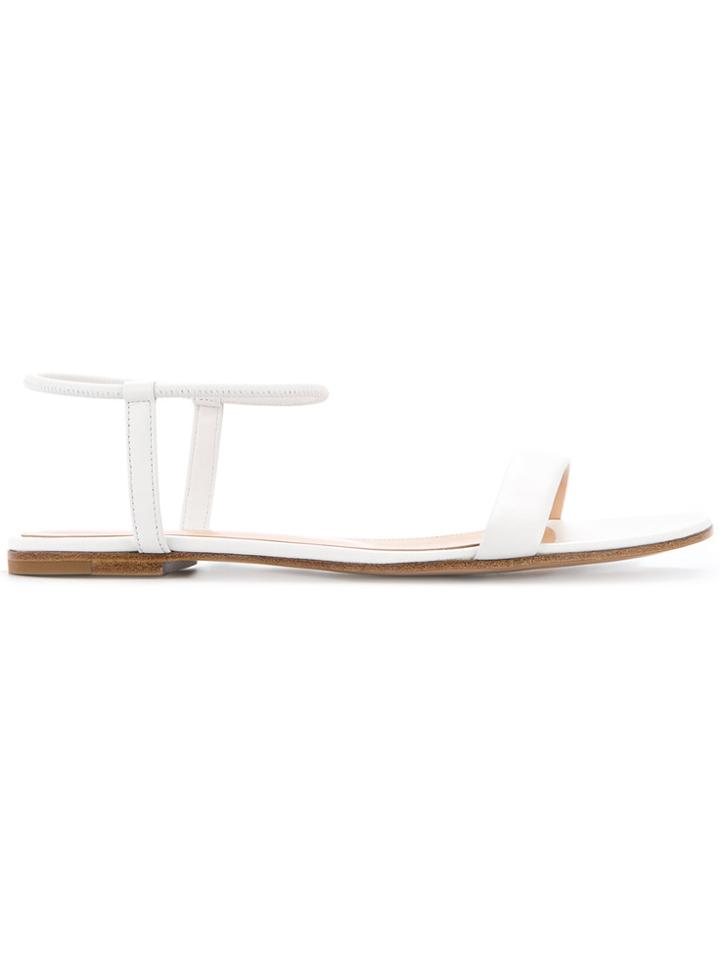 Gianvito Rossi Simple Strap Flat Sandals - White