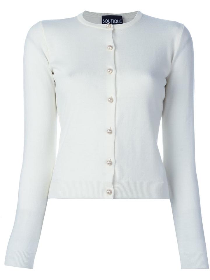Boutique Moschino Classic Cardigan, Women's, Size: 44, Nude/neutrals, Virgin Wool
