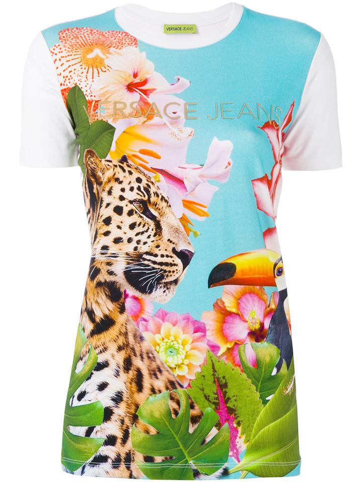 Versace Jeans - Printed T-shirt - Women - Cotton/spandex/elastane - M, White, Cotton/spandex/elastane
