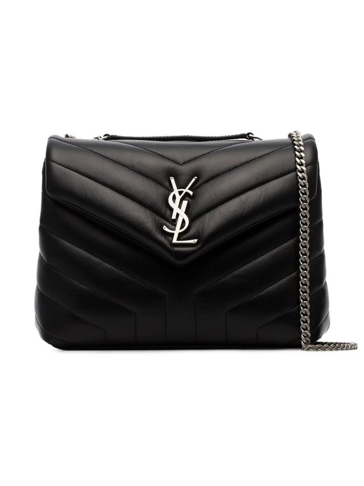 Saint Laurent Black Loulou Small Quilted Leather Crossbody Bag