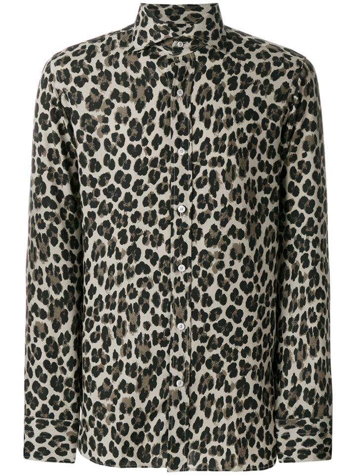 Tom Ford Leopard Print Shirt - Black