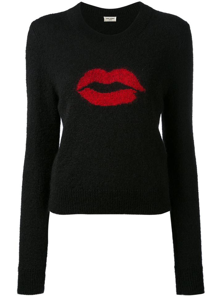 Saint Laurent - Lip Jumper - Women - Polyamide/wool/virgin Wool - S, Black, Polyamide/wool/virgin Wool
