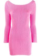 Reina Olga Fitted Scoop Back Dress - Pink