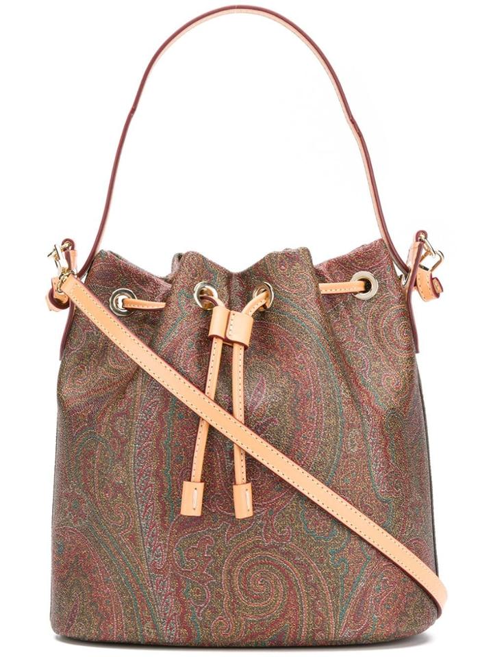 Etro Paisley-print Bucket Bag - Brown