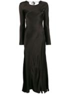 Semicouture Long-sleeved Midi Dress - Black