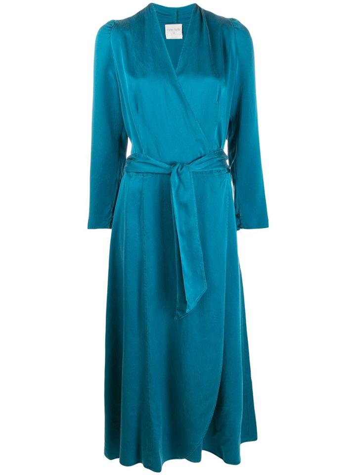 Forte Forte Belted Wrap Dress - Blue