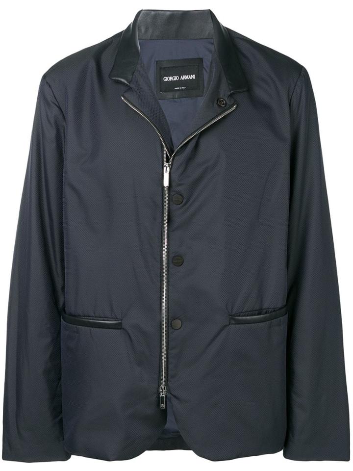 Giorgio Armani Zipped Waterproof Blazer - Blue