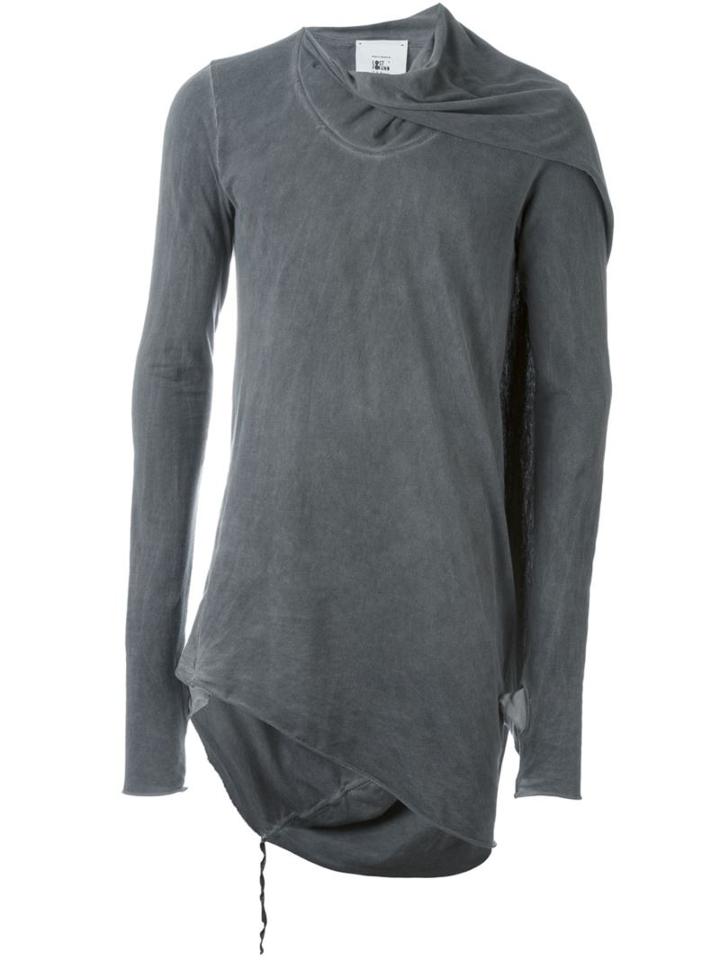 Lost & Found Rooms Scarf Neck Long Sleeve T-shirt, Men's, Size: Xs, Grey, Cotton