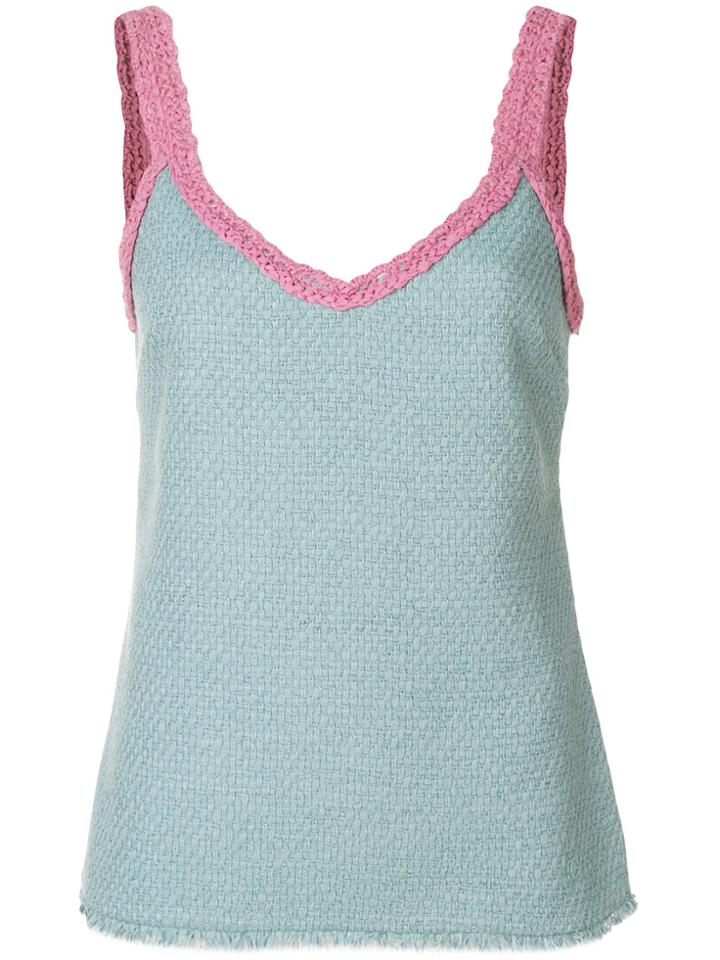 Chanel Vintage Crochet Detail Cami - Blue