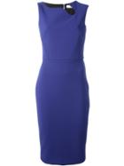 Victoria Beckham Irregular Neckline Dress, Women's, Size: 10, Blue, Triacetate/polyester/cotton