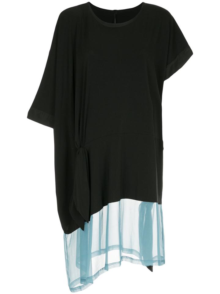 Taylor Contrast Short-sleeve Sweater Dress - Black