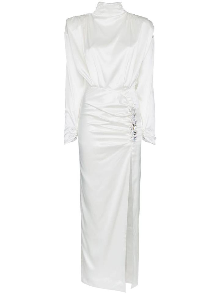 Alessandra Rich Open Back Silk Dress - White