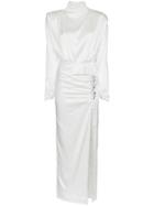 Alessandra Rich Open Back Silk Dress - White