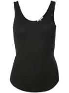 Tibi Curved Hem Vest, Women's, Size: Small, Black, Cotton