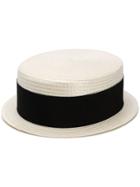 Saint Laurent Small Boater Hat - White