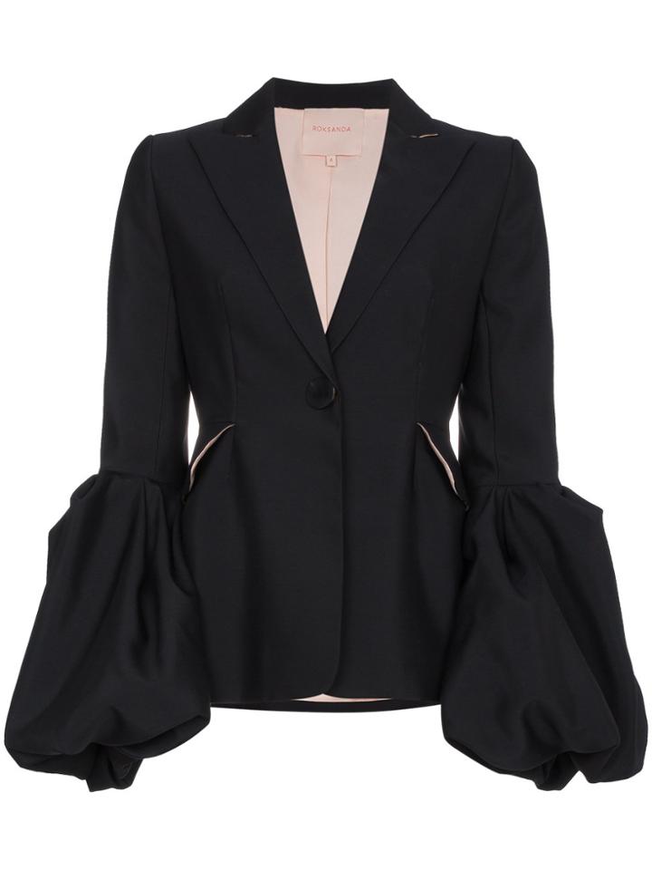 Roksanda Narika Silk-blend Oversized Cuff Blazer - Black