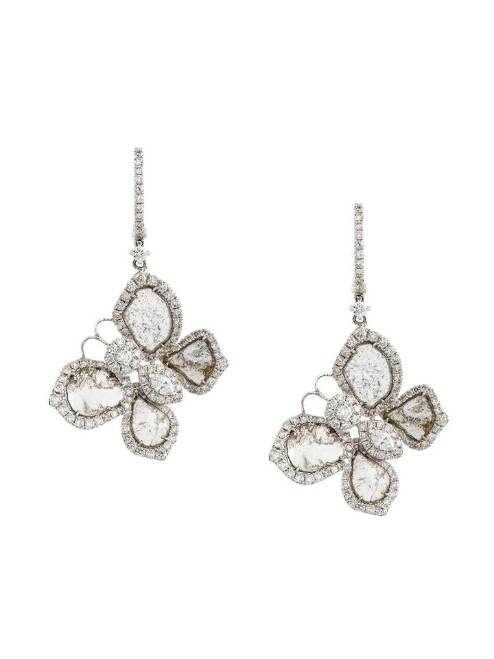 Saqqara Diamond Butterfly Earrings, Women's, Metallic