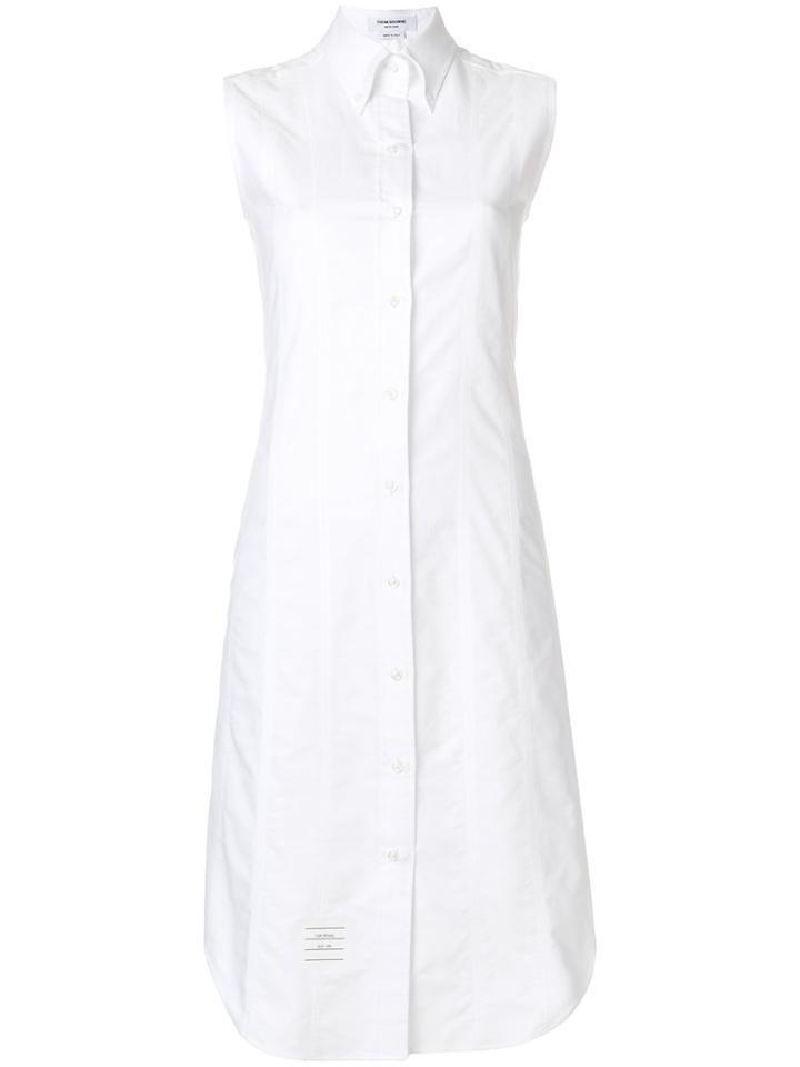 Thom Browne Lace-up Back Sleeveless Button Down Point Collar