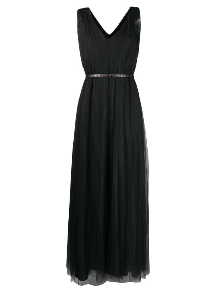 Fabiana Filippi Belted Wrap Tulle Dress - Green