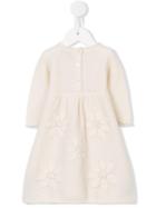 Cashmirino - Floral Intarsia Knitted Dress - Kids - Cashmere - 3 Mth, White