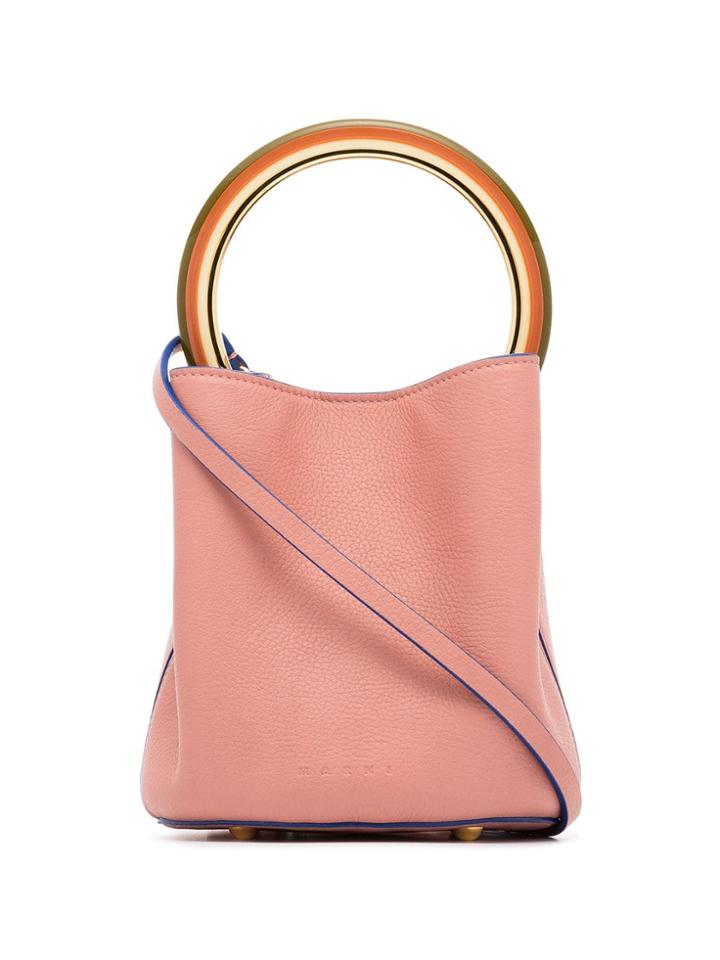 Marni Pannier Small Leather Bucket Bag - Pink & Purple