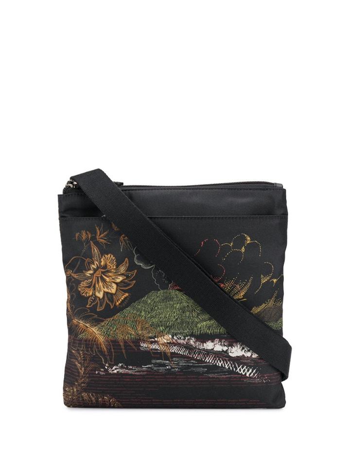 Etro Lake Print Messenger Bag - Black