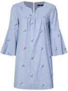 Trina Turk Bee Embroidered Chambray Dress - Blue