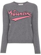 Valentino Logo Crew-neck Jumper - Grey