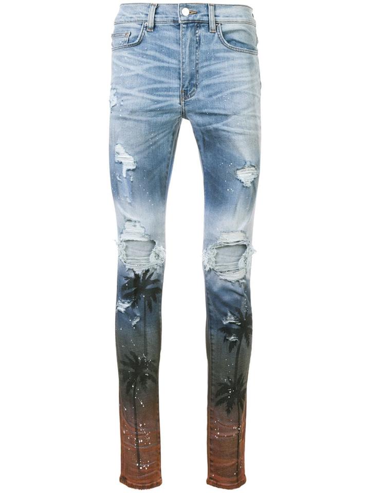 Amiri Distressed Gradient Jeans - Blue