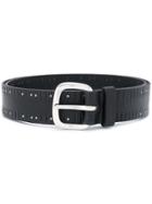 Orciani Ridged Studded Belt - Black