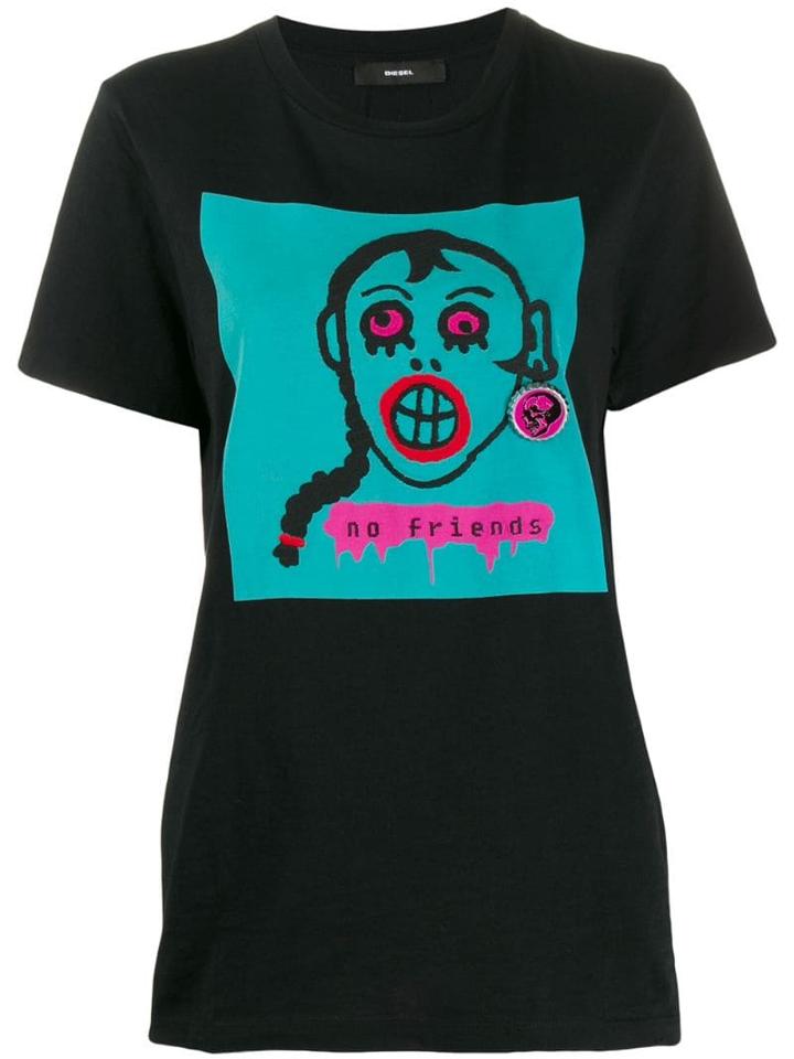 Diesel T-daria-k Embroidered T-shirt - Black