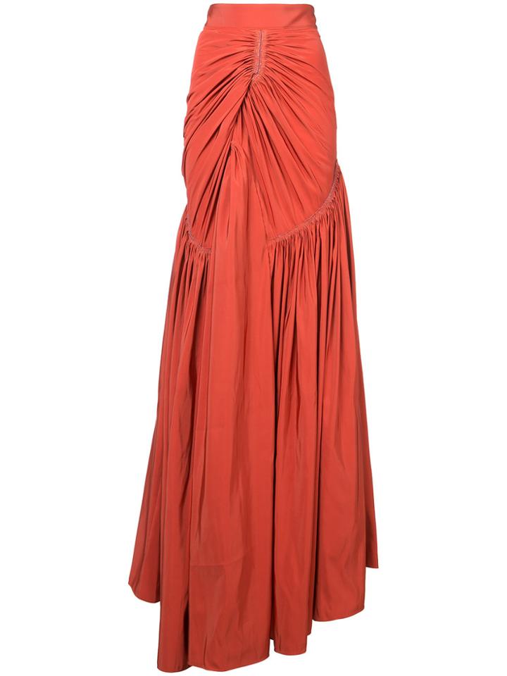 Maticevski Lucidity Gathered Ball Skirt - Yellow & Orange