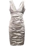 Nicole Miller Ruched Fitted Dress - Grey