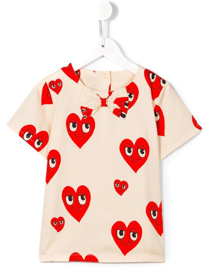 Mini Rodini 'heart' Blouse, Toddler Girl's, Size: 5 Yrs, Nude/neutrals