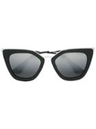 Prada Eyewear Square Sunglasses, Women's, Black, Acetate/metal (other)