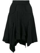 Isabel Marant - Draped Asymmetric Skirt - Women - Silk - 42, Black, Silk