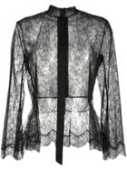 Olivier Theyskens Sheer Lace Blouse - Black