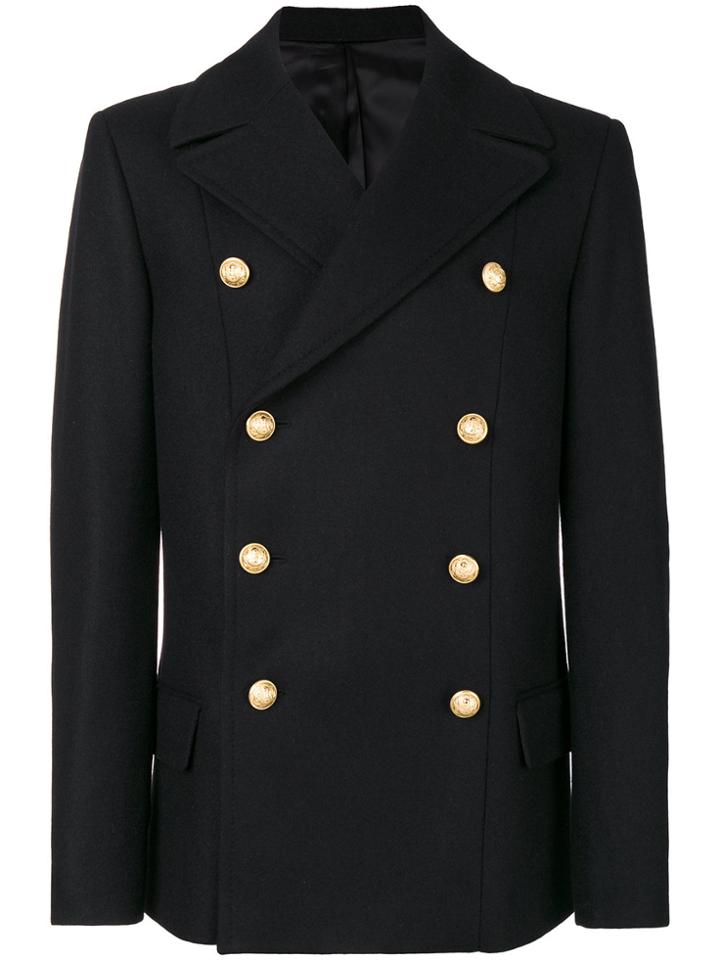 Balmain Caban Croise Coat - Black