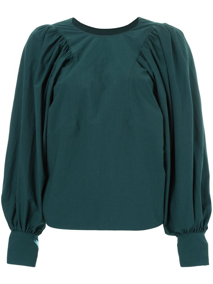 Des Prés Balloon Sleeves Blouse - Green