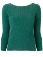 Roberto Collina Fuzzy Knit Sweater - Green