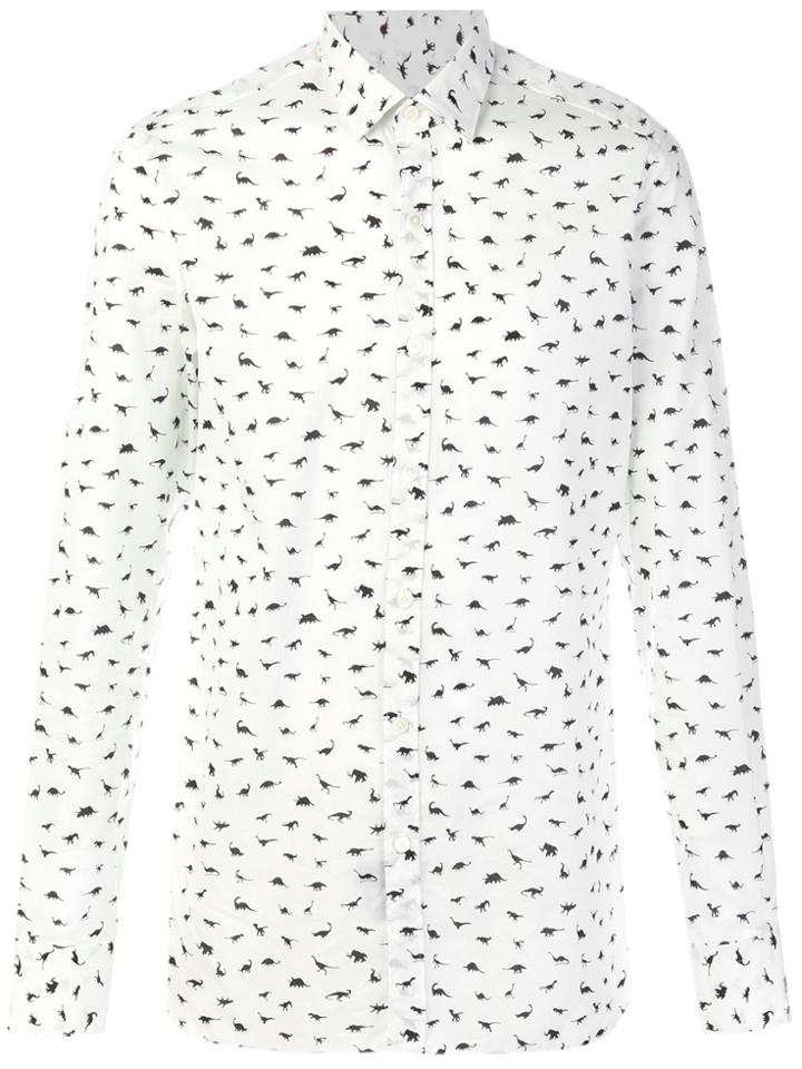 Lanvin Dinosaur Print Shirt - White
