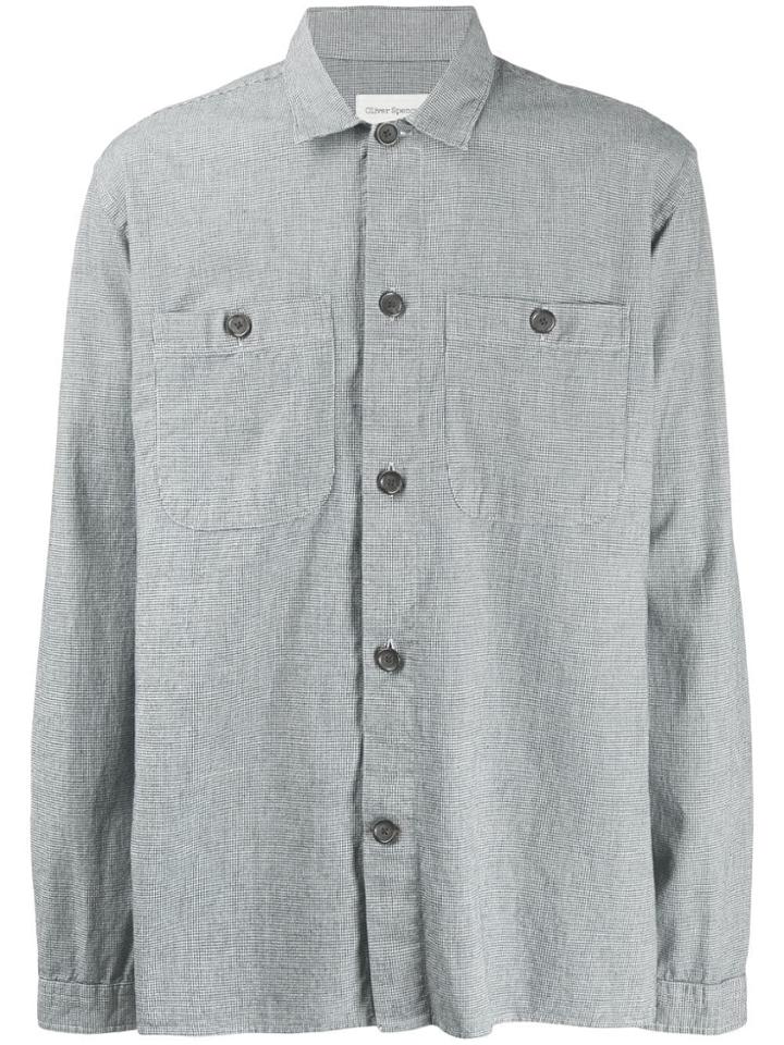 Oliver Spencer Olson Long Sleeve Shirt - Blue