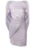 Talbot Runhof Fitted Cape-style Dress - Purple