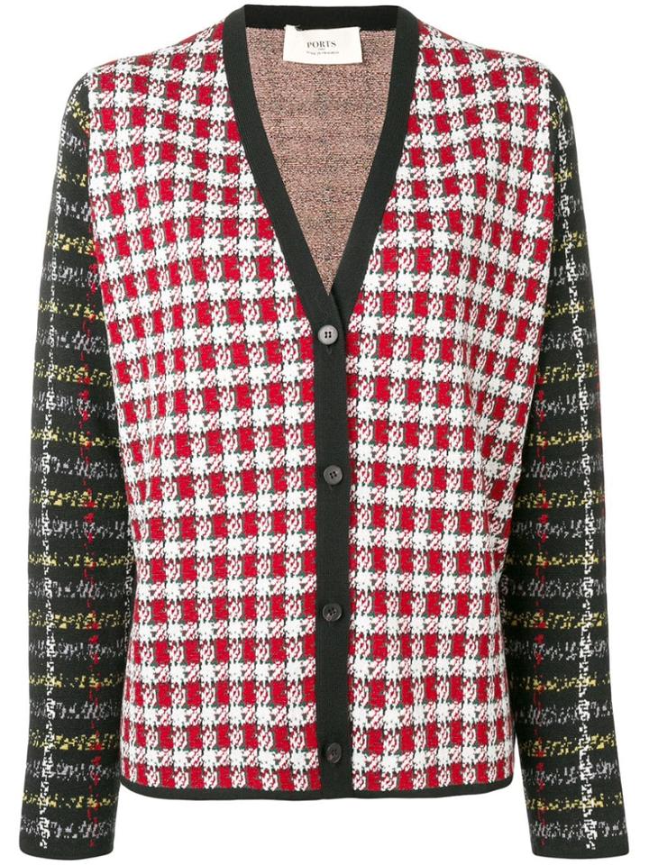 Ports 1961 Checked Button Cardigan - Black