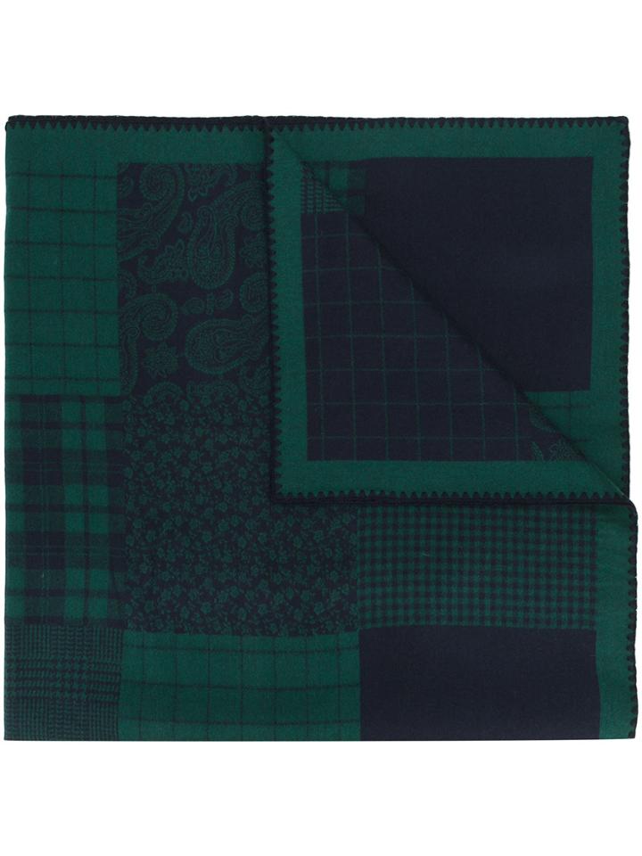 Fefè Patchwork Print Scarf - Green